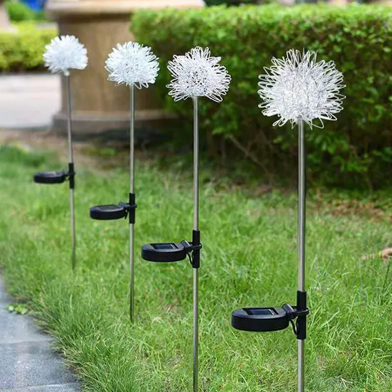 10cm LED Solar Light Outdoor Dandelion Waterproof Stake Light