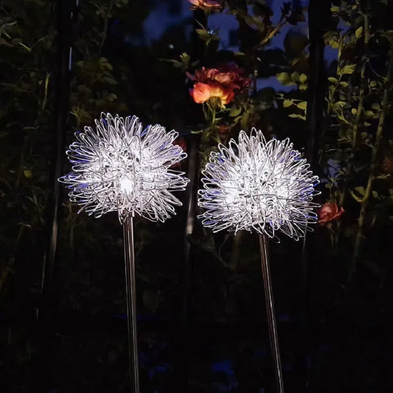 10cm LED Solar Light Outdoor Dandelion Waterproof Stake Light