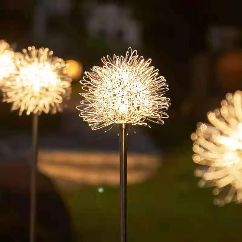 10cm LED Solar Light Outdoor Dandelion Waterproof Stake Light