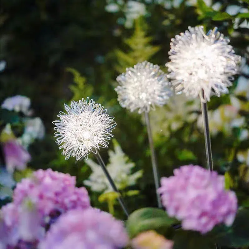 10cm LED Solar Light Outdoor Dandelion Waterproof Stake Light