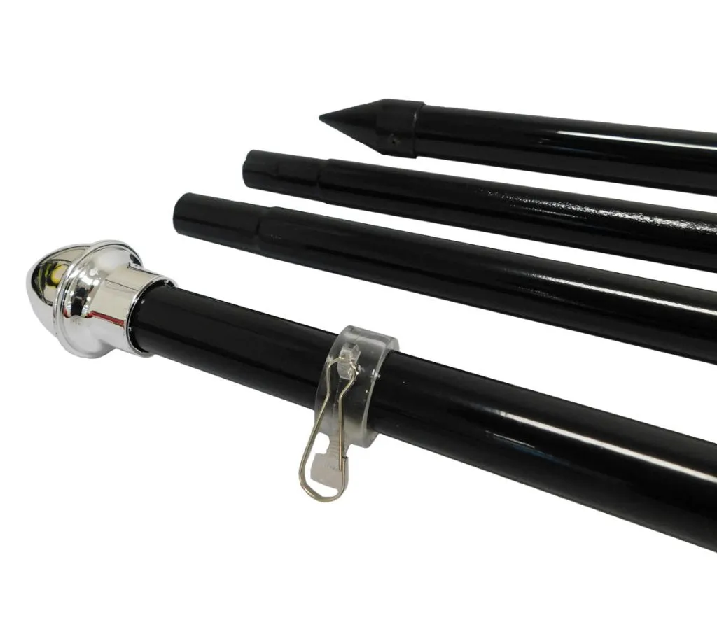 10ft Aluminum (Black) Outdoor Pole with Ground Spike