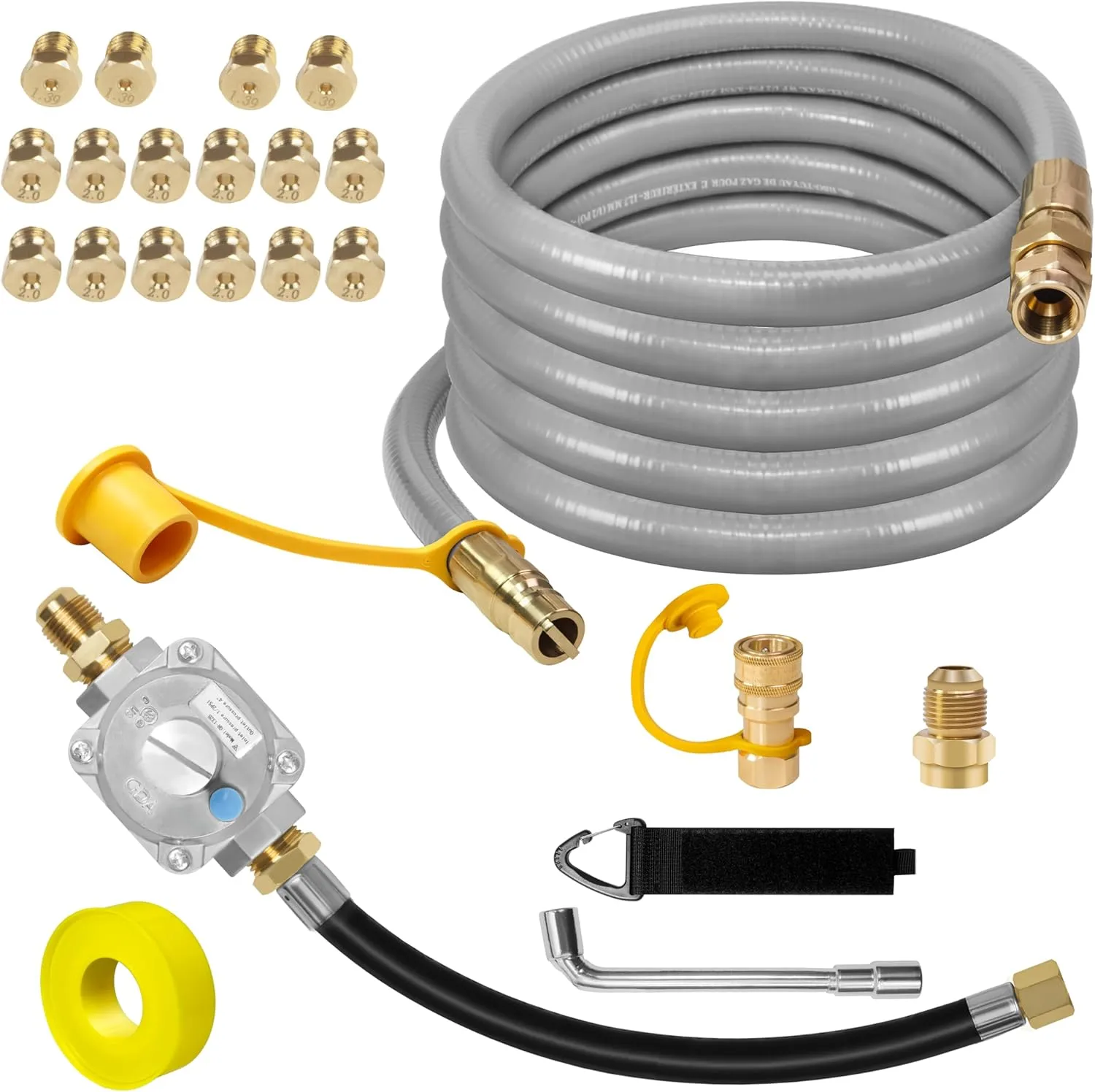10FT Propane to Natural Gas Conversion Kit Compatible with Weber Genesis, Genesis II, Spirit, Spirit II, Convert LPG Grills to NG, Includes 1/2" Natural Gas Hose with Natural Gas Regulator and Orifice