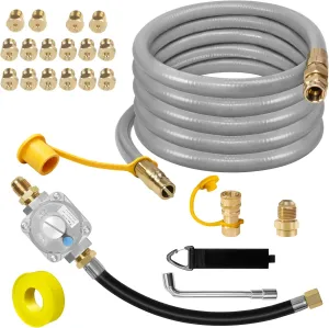 10FT Propane to Natural Gas Conversion Kit Compatible with Weber Genesis, Genesis II, Spirit, Spirit II, Convert LPG Grills to NG, Includes 1/2" Natural Gas Hose with Natural Gas Regulator and Orifice