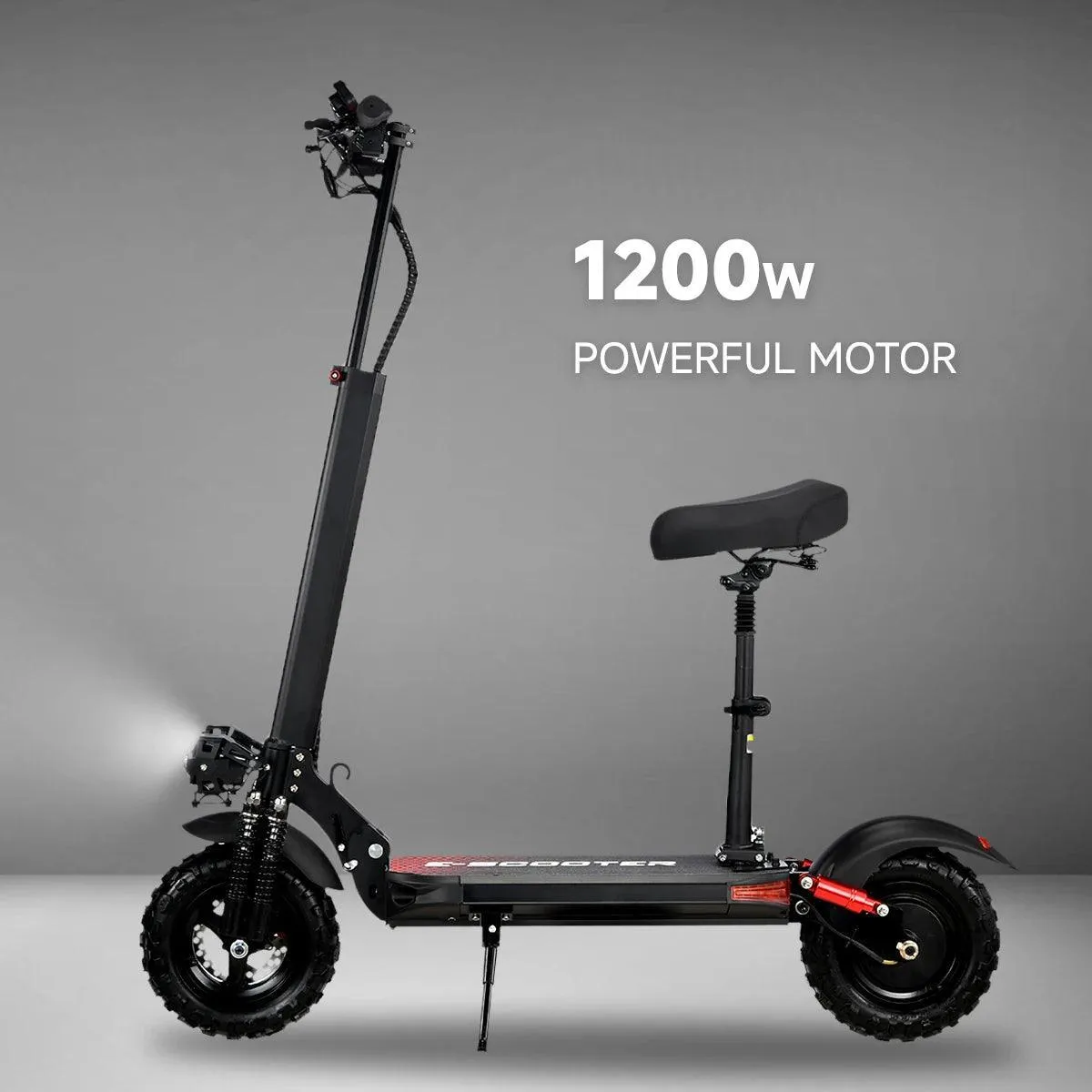 1200W Powerful Electric Scooter 48V 21Ah 31Mph 31-37Miles Range 11'' Tires Dual Shock Absorbing Folding EScooter for Adults
