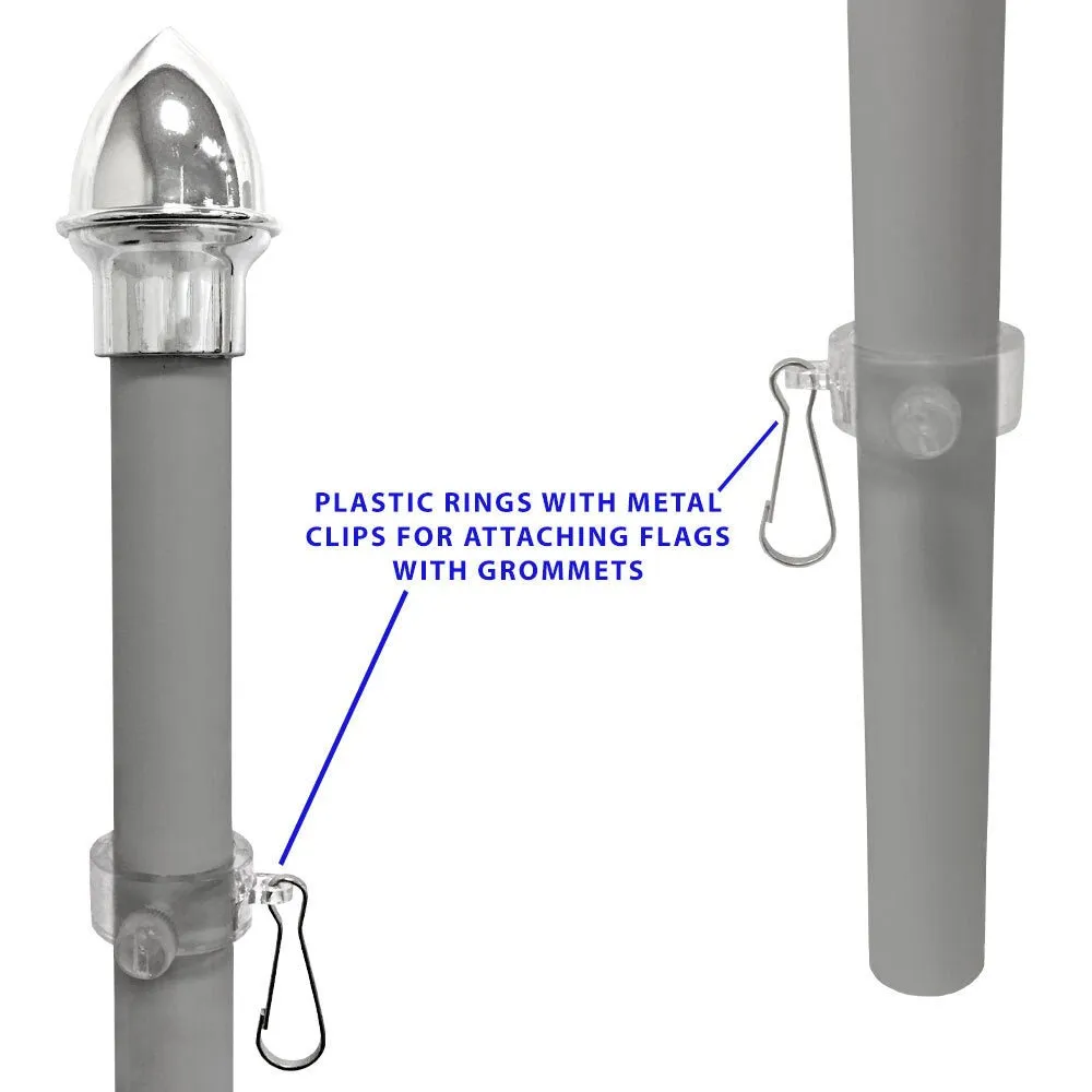 13ft Aluminum (Silver) Outdoor Pole with Ground Spike