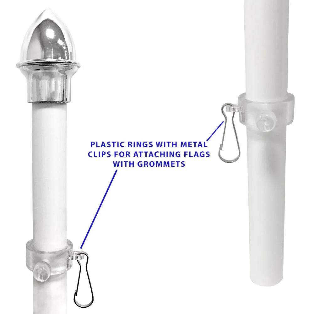 13ft Aluminum (White) Outdoor Pole with Ground Spike