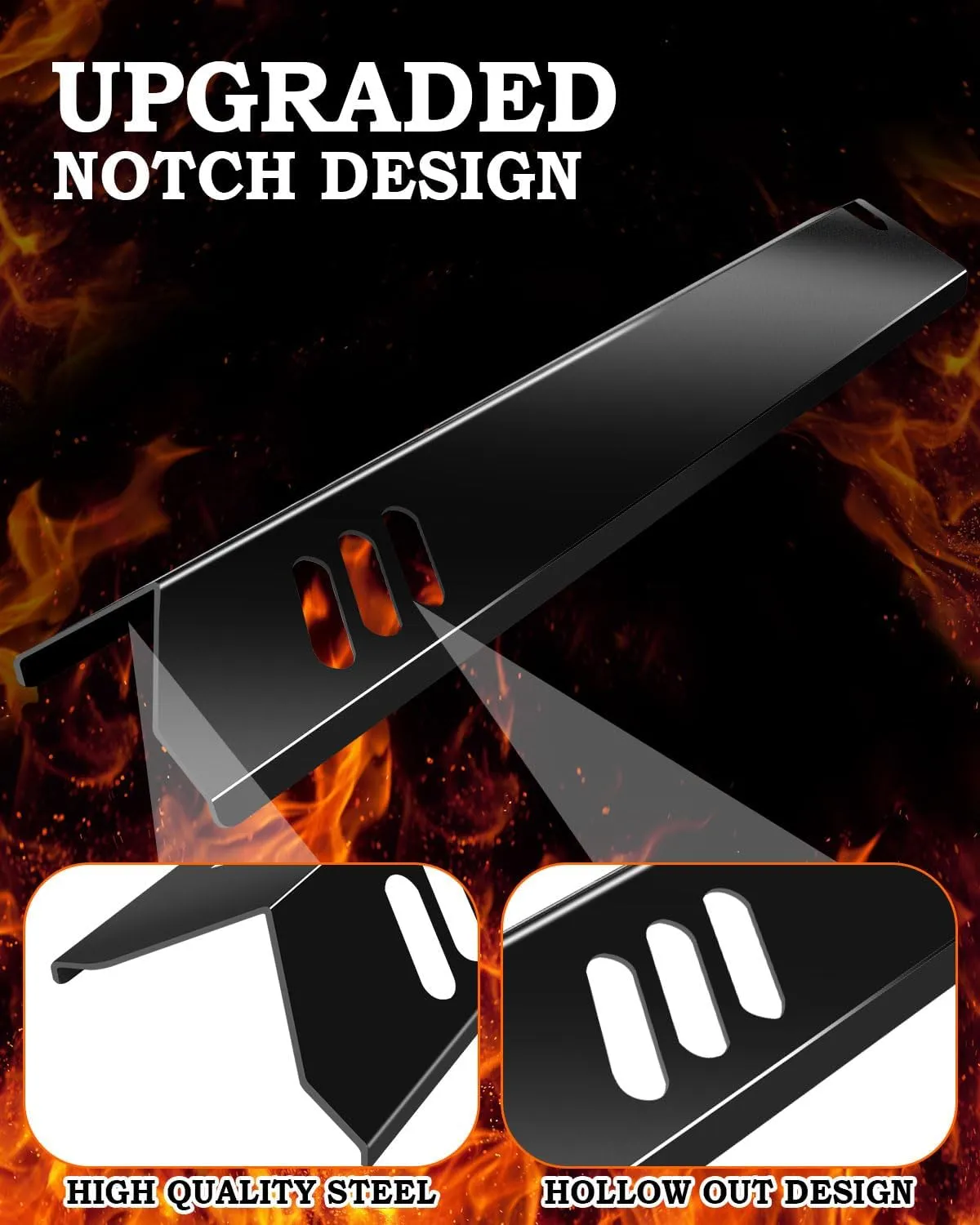 15 inch Grill Heat Plates Replacement Parts for Dyna-Glo DGF493BNP DGH483CRP, Backyard BY13-101-001-13, Uniflame heat shield BHG Outdoor Gourmet Grill, 5 Pcs Heat Tent BBQ Gas Grill Flame Tamer