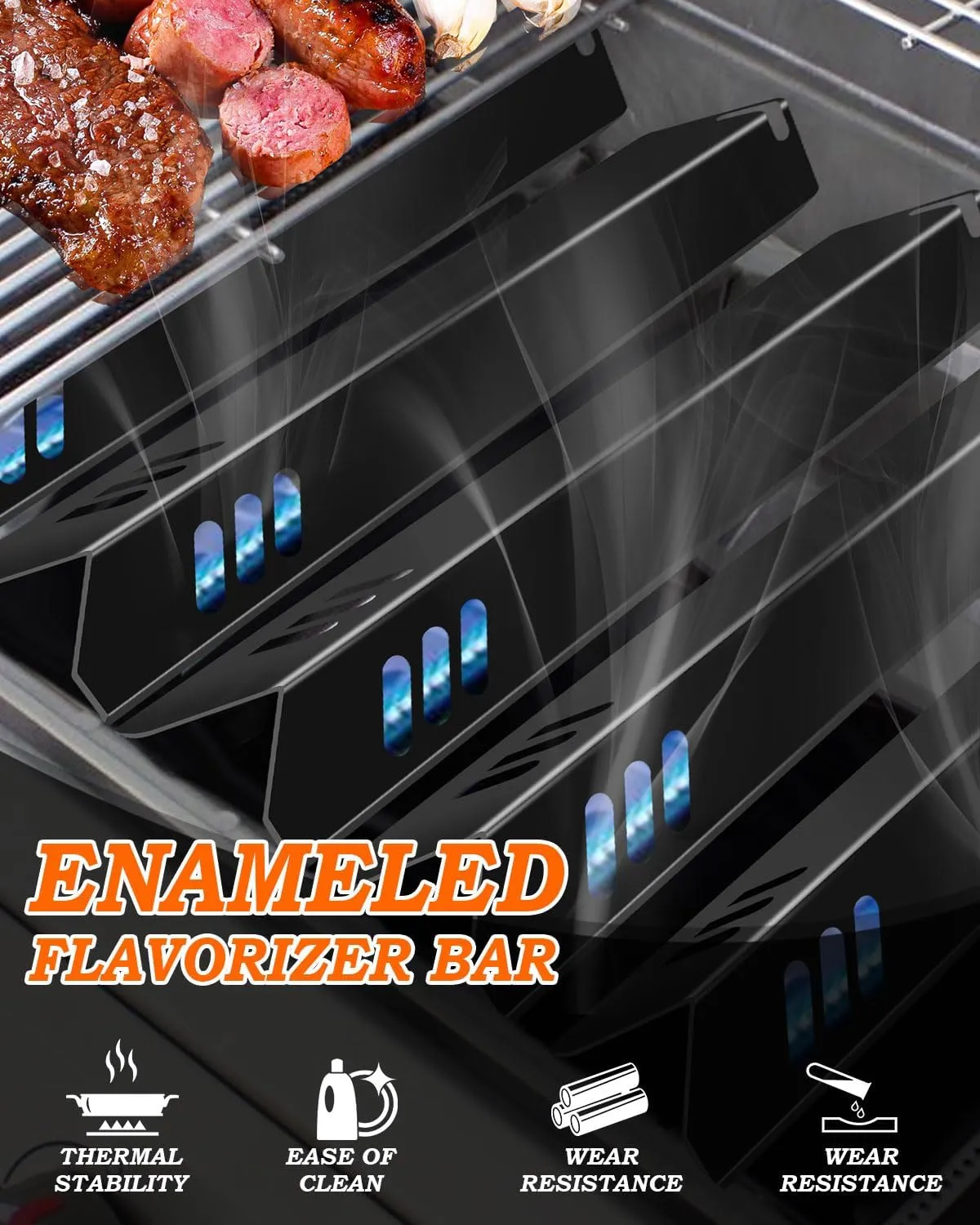 15 inch Grill Heat Plates Replacement Parts for Dyna-Glo DGF493BNP DGH483CRP, Backyard BY13-101-001-13, Uniflame heat shield BHG Outdoor Gourmet Grill, 5 Pcs Heat Tent BBQ Gas Grill Flame Tamer