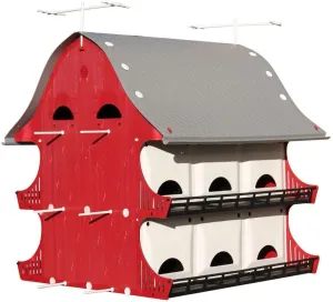 16 Family Purple Martin Barn, Durable Polypropylene Plastic, Easy Assembly, Fits S&K Telescoping Pole, Maintenance-Free, Perfect for Country Homes & Farms