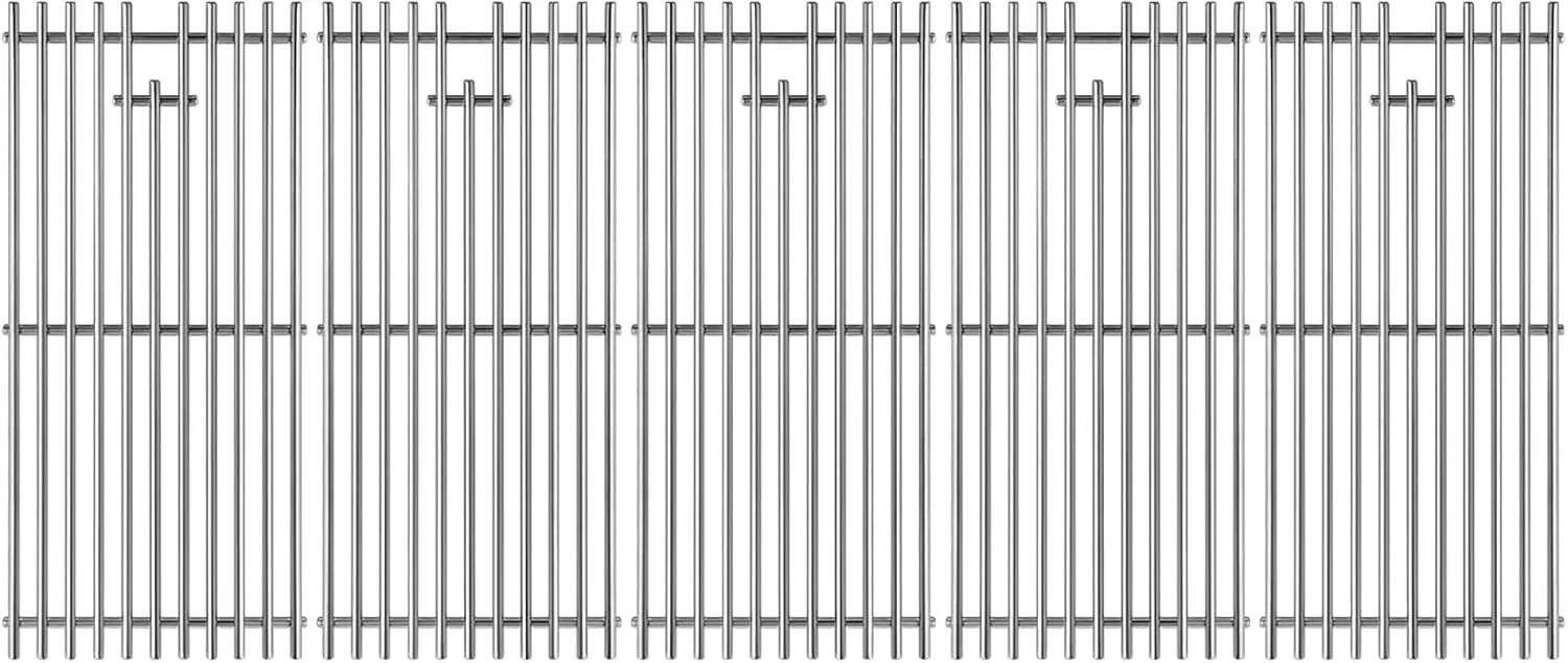 16517 Stainless Steel 5 Cooking Grates Replacement Parts for Bull Angus 40" Grill 57568 57569 57568CE 57568AGA 57569CE Brahma Lion Premium L90000 57569CE 57569CE Gas Grill 19-1/4"