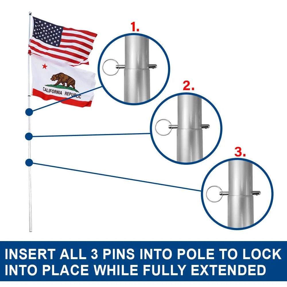 16ft Deluxe Fiberglass Pole & Ground Spike Kit