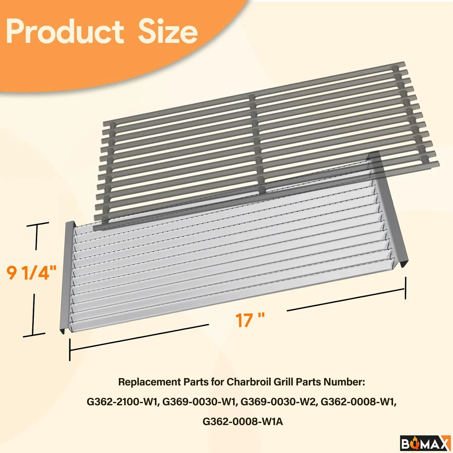 17 Inch Grill Emitter for Charbroil Tru Infrared 2 Burner 463632320 463642316 463644220 463675016 466642416 463644220, G362-2100-W1 Emitter Plates for Charbroil Grill Replacement Parts