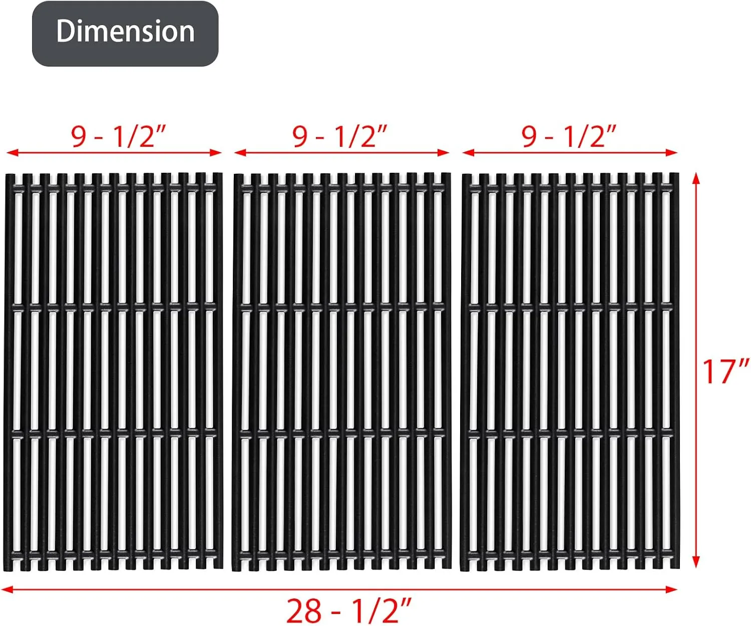 17 Inch Replacement Parts for Charbroil Grill Grates 463242715 463242716 463276016 463257520 Char-Broil 463436215 463436214 Nexgrill Grates 720-0882A 720-0882D BHG 720-0882