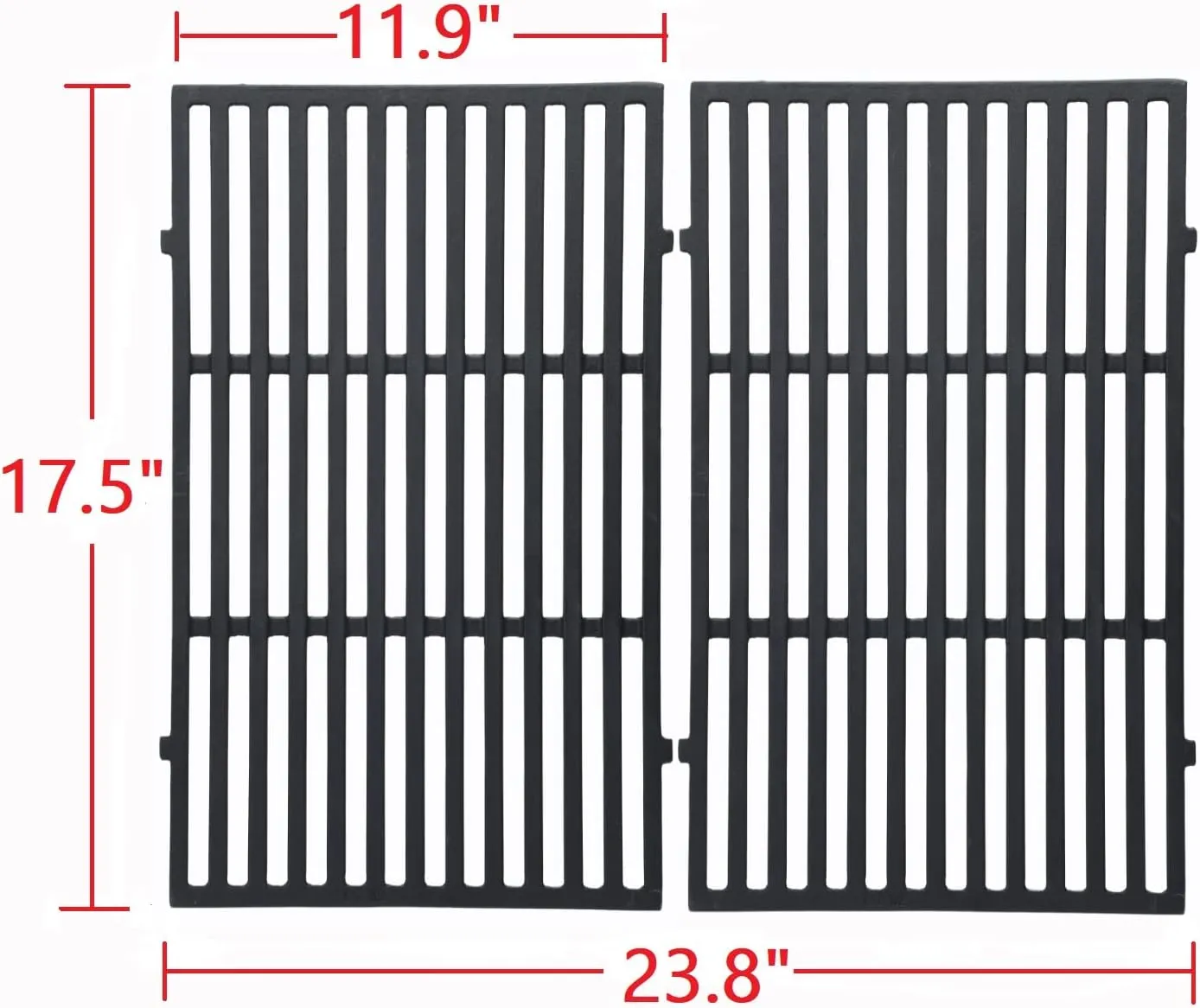 17.5 inch Grill Grates Replace for Weber 7638,Weber Spirit I & II 300 Series Spirit E/S310 E/S315 320 330 SP320 700 Genesis 1000-3500 Gold Silver Platinum B/C Gas Grill (17.5" x 11.9"Each)
