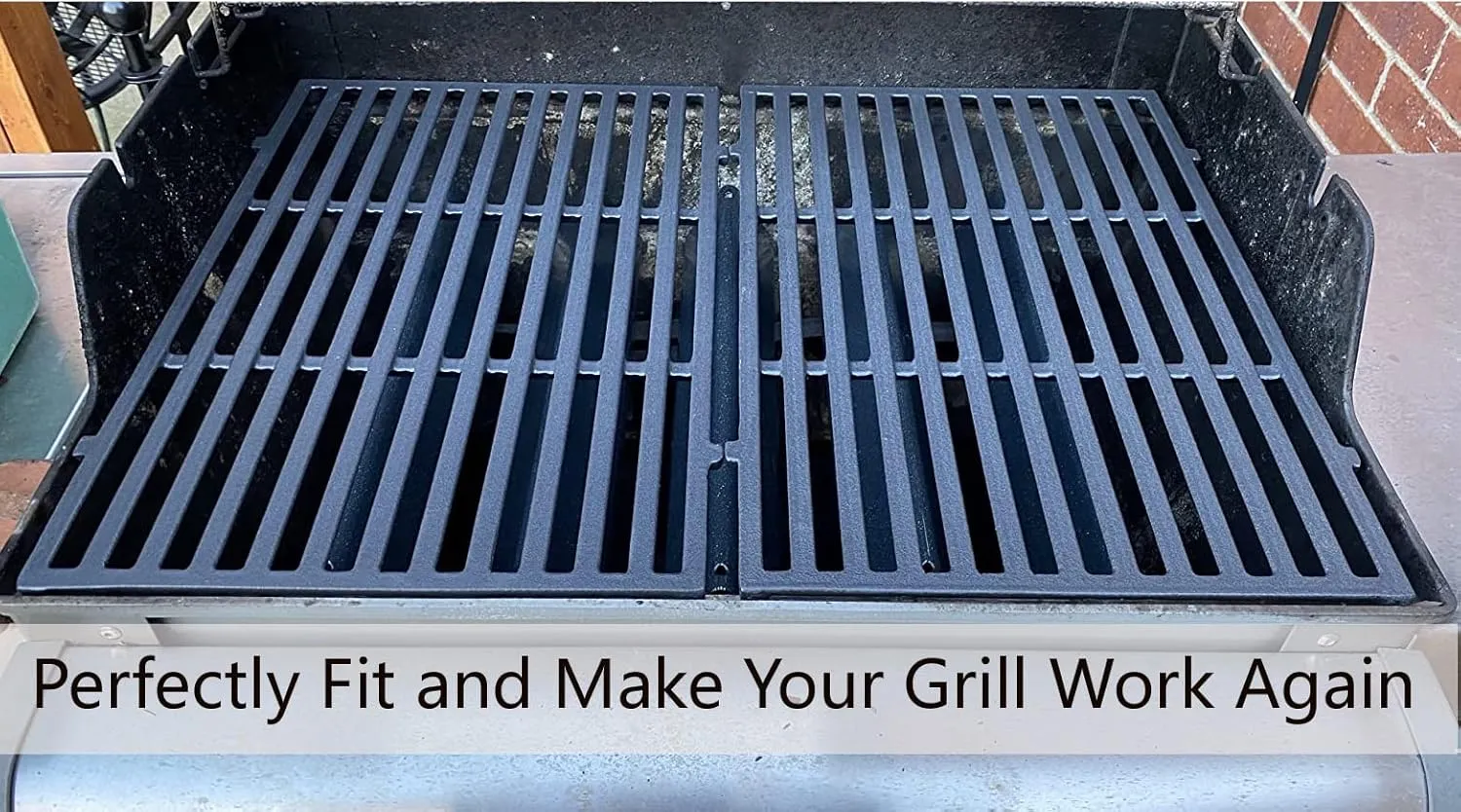 17.5 inch Grill Grates Replace for Weber 7638,Weber Spirit I & II 300 Series Spirit E/S310 E/S315 320 330 SP320 700 Genesis 1000-3500 Gold Silver Platinum B/C Gas Grill (17.5" x 11.9"Each)