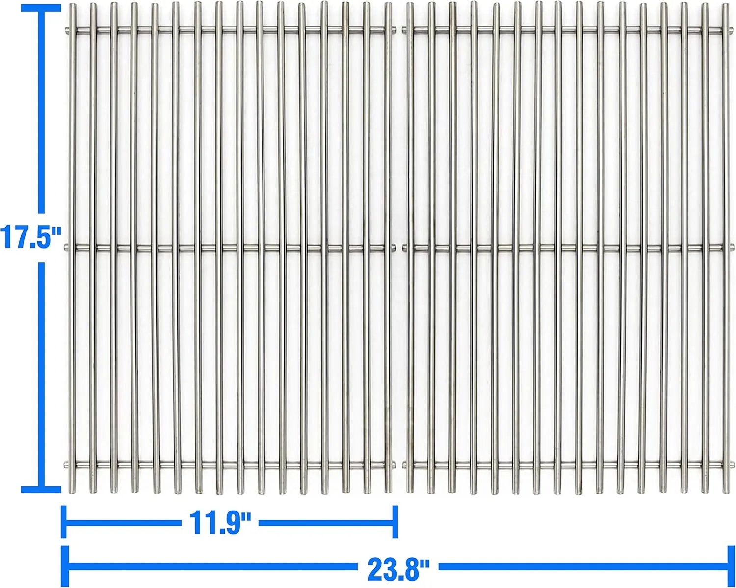 17.5" Stainless Steel 7639 Cooking Grates for Weber Spirit 300 Series, Spirit 700, Genesis Silver B/C, Genesis Gold B/C, Genesis Platinum B/C, Genesis 1000-3500, 7638