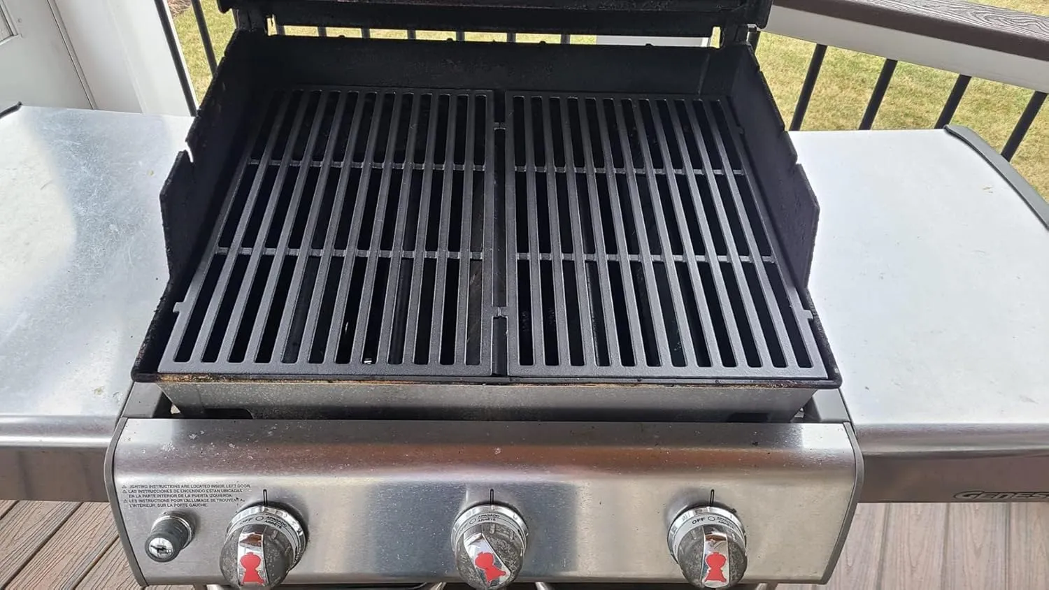 19.5 inch Cooking Grates Replace for Weber 7524, 7528, Weber Genesis 300 Series Genesis E310 E320 E330 S310 S320 S330 EP310 EP320 EP330 Grills, Cast Iron Grill Grates (19.5" x 12.9" Each)