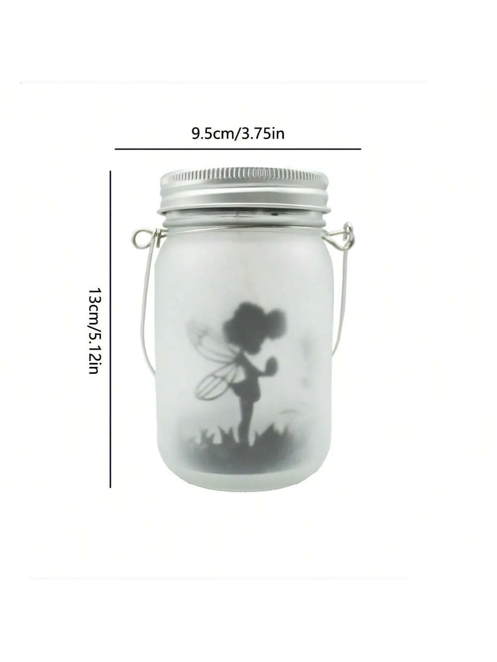 1pc, Solar Lantern Fairy Lights, Garden Ornament Lights - Outdoor Hanging Frosted Glass Mason Jar Lights For Tree, Table, Yard, Garden, Patio, Lawn Decor Halloween Christmas Thanksgiving Gift