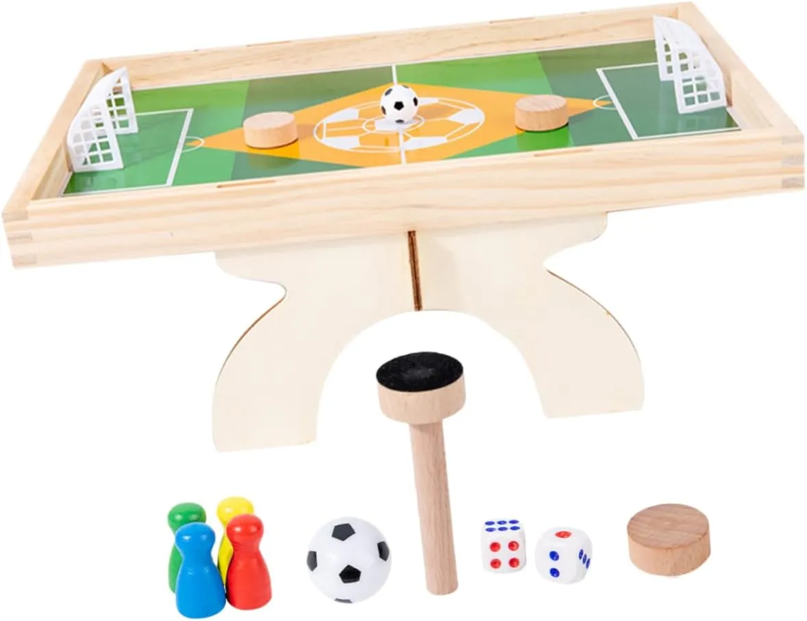 1set Tabletop Game Interactive Flying Chess Foosball for Boys and Girls Lightweight Wooden Sports Toy for Family Fun Educational Indoor Activity for Parties