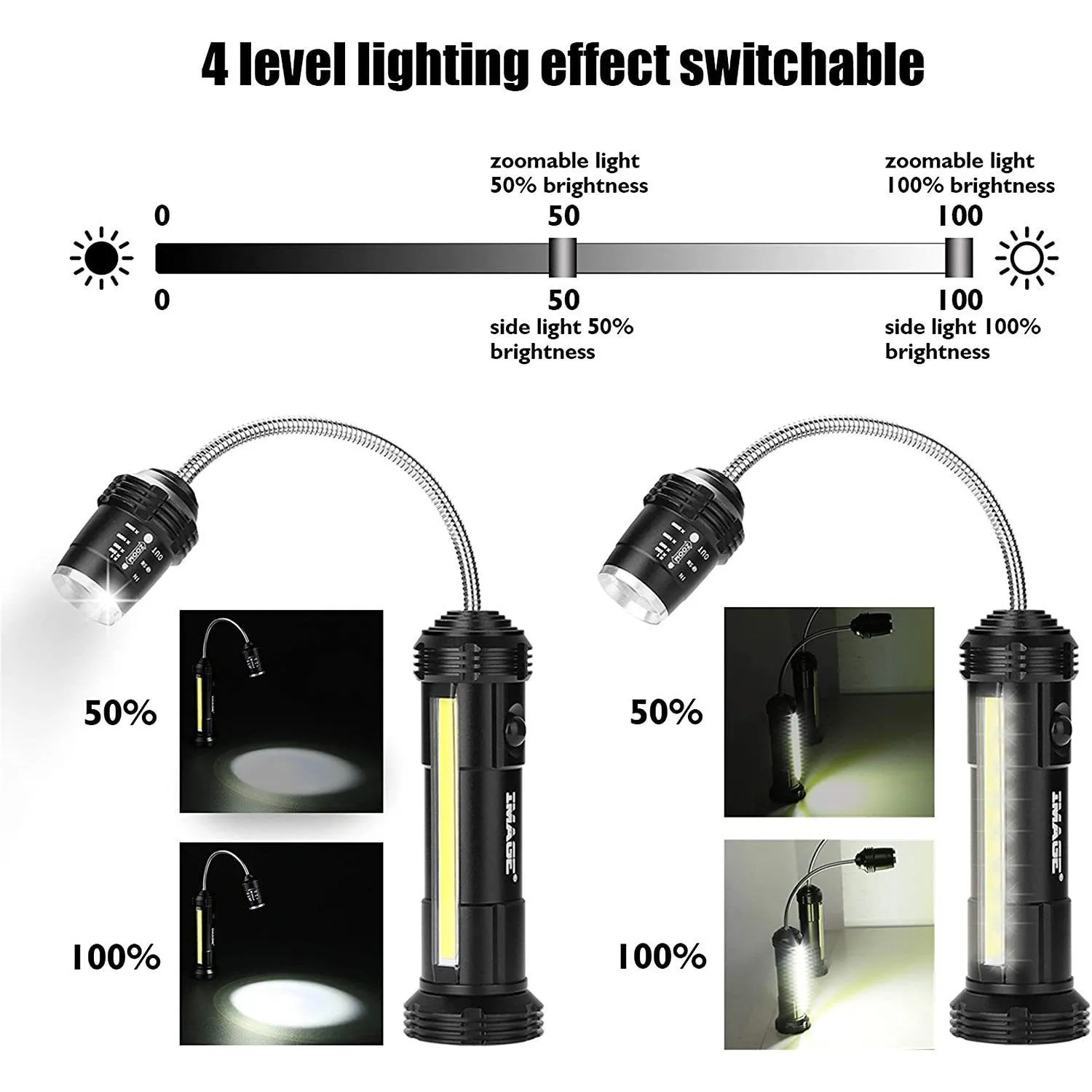 2-Pack: 360º Gooseneck LED Magnetic Base Lamp