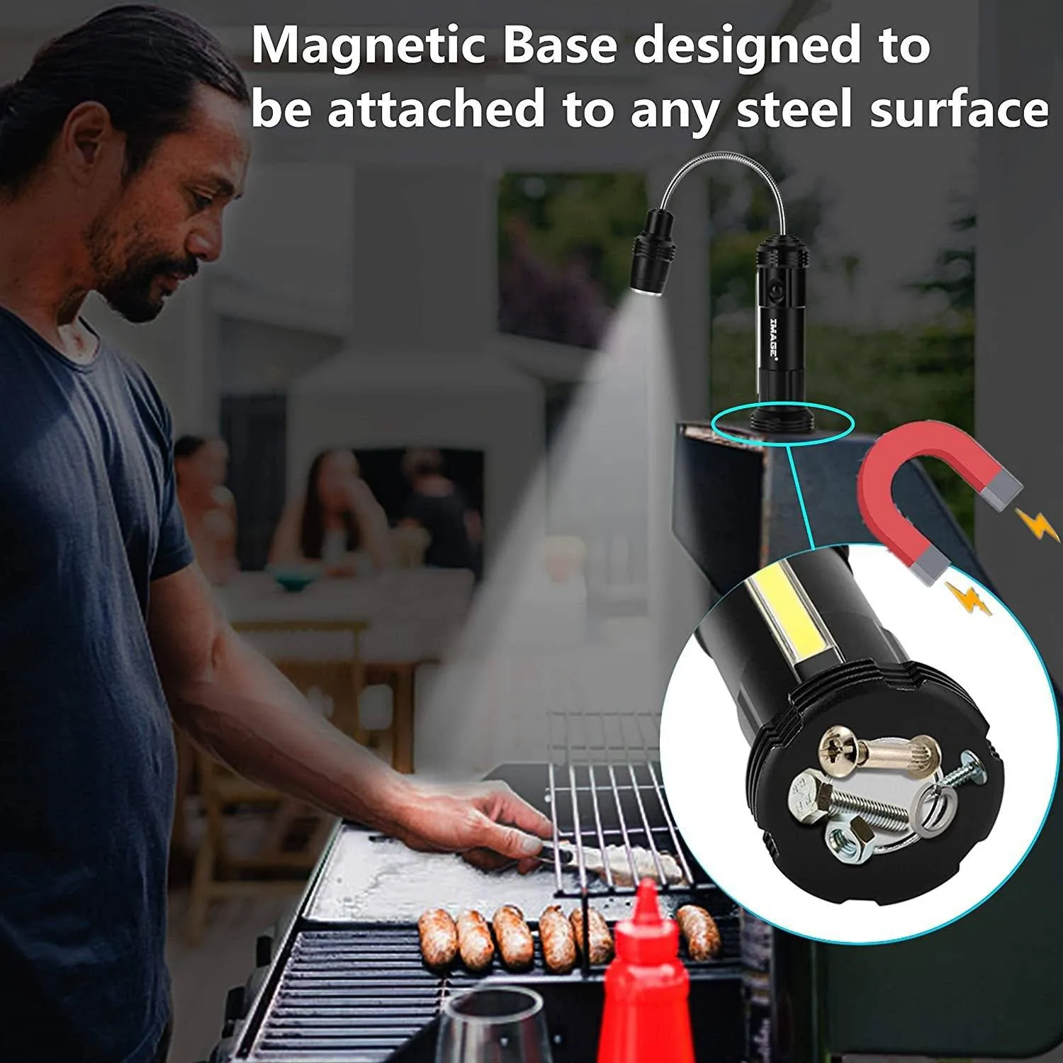 2-Pack: 360º Gooseneck LED Magnetic Base Lamp