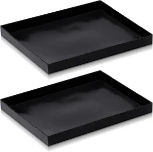 2 Pcs 8.5 x 11.5 x 1 Inch PTFE Solid Oven Basket Non Stick Cooking Basket Cooking Trays for Quick Oven Accessories Baking Chips Chicken Wings Bread Heating