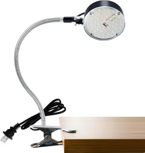 20W WangJiaTai Clip on Light, LED Work Light with Flexible Gooseneck and Clip Base, Shop Tool Lamp for Lathe, Work Bench, Sewing Machine, Industrial Lighting, Small Areas Bright Lights, 2000 Lumens
