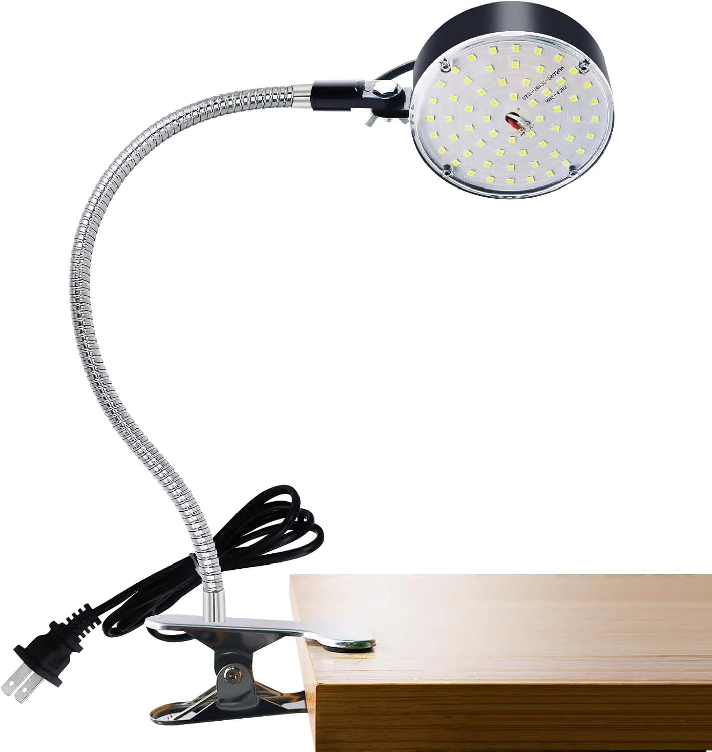 20W WangJiaTai Clip on Light, LED Work Light with Flexible Gooseneck and Clip Base, Shop Tool Lamp for Lathe, Work Bench, Sewing Machine, Industrial Lighting, Small Areas Bright Lights, 2000 Lumens