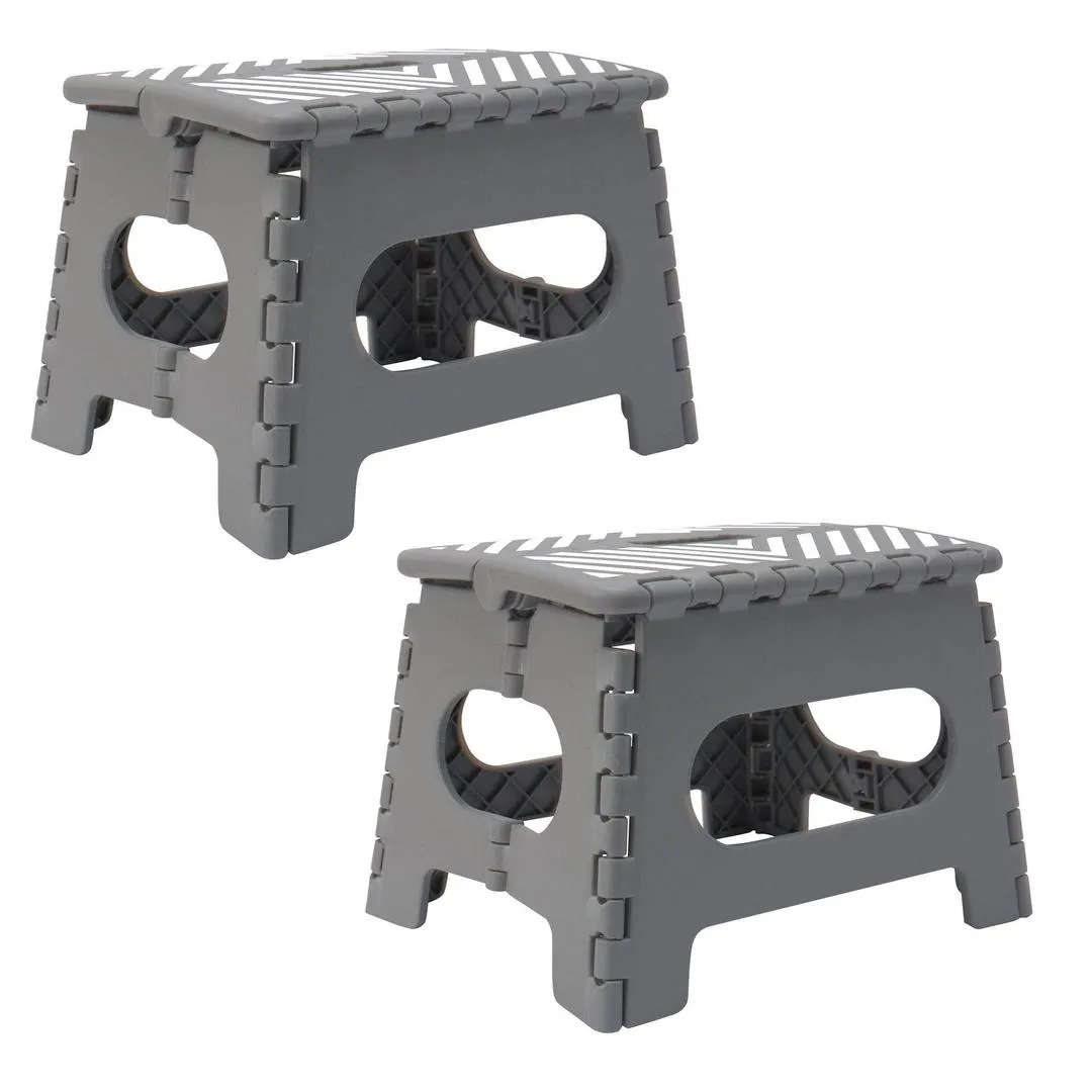 23660-FOLD STEP STOOL STRIPE 9INCH ASST.