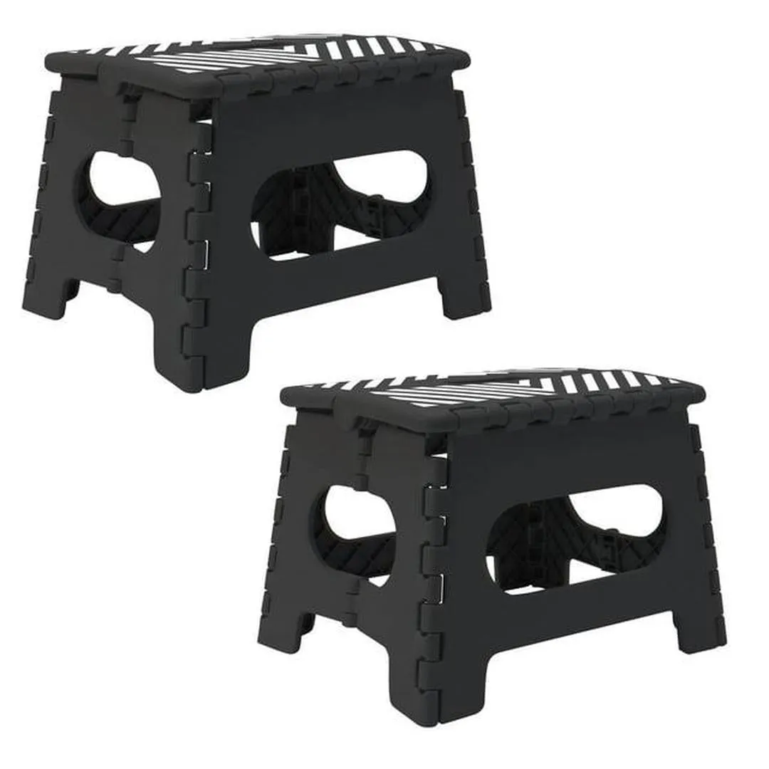 23660-FOLD STEP STOOL STRIPE 9INCH ASST.