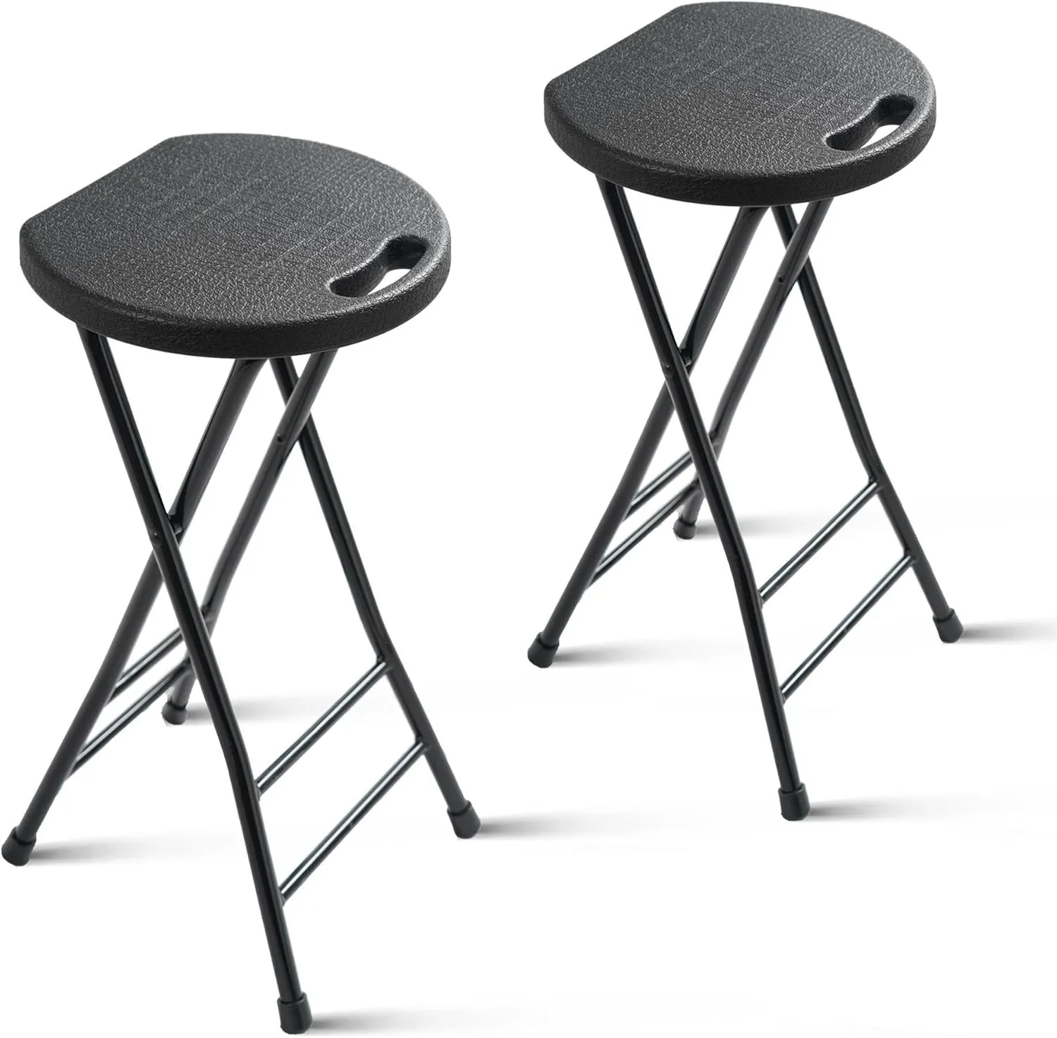 24-Inch Folding Stool with Handle, Folding Bar Stool with Non-Slip Feet,Folding Chair,Indoor and Outdoor Foldable Stool for Adults,600 lbs Capacity,Kitchen,Game Room(13"×11.5"×24")