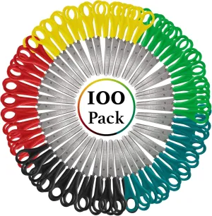25 Pack Scissors 5 Inch Blunt Tip Kids Safety, Bulk Pack of Scissors Perfect for School & Craft Projects