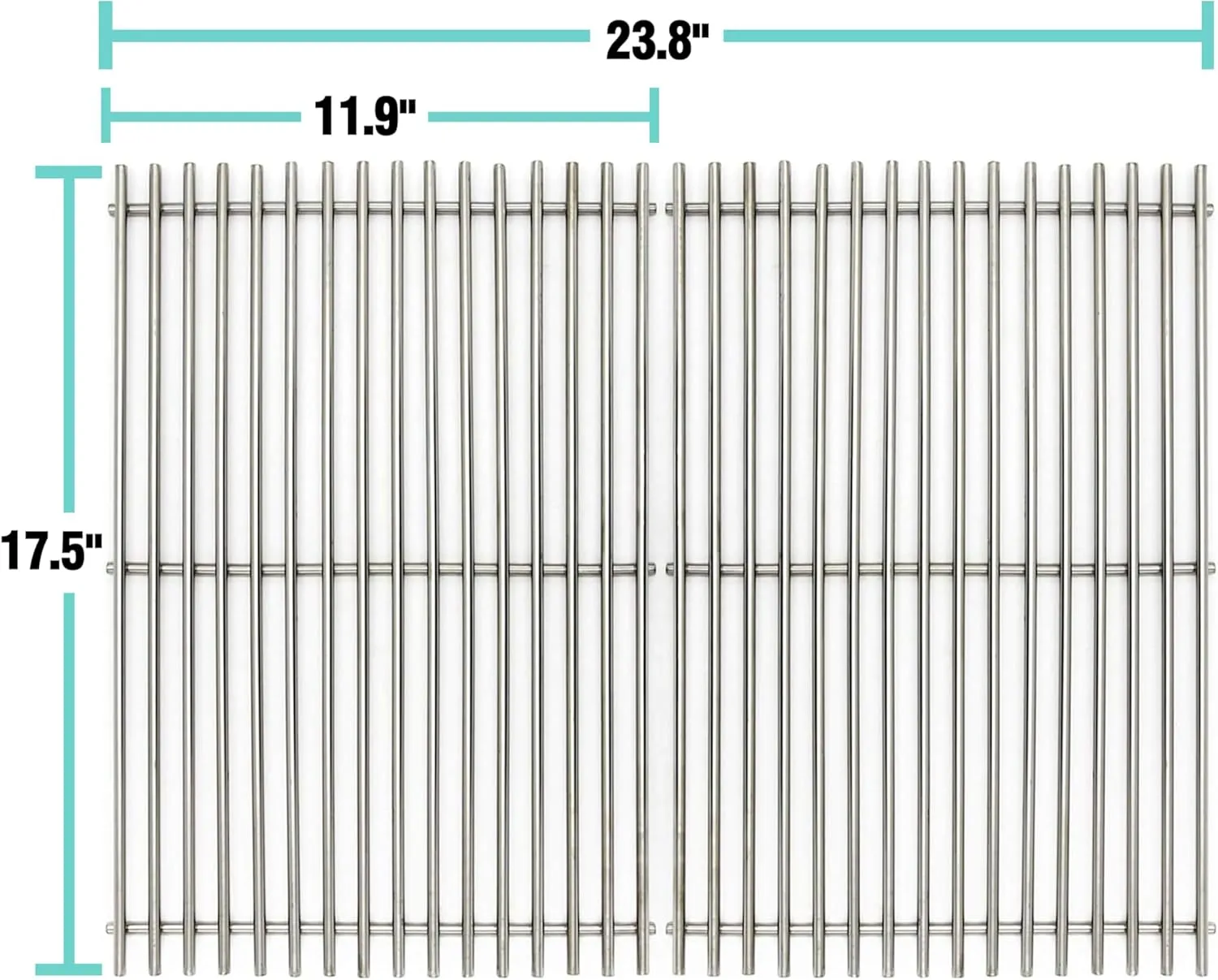 2Pack 17.5'' Weber Spirit 300 Stainless Steel Grill Grates, Cooking Replacement Parts for Weber Spirit 700, Genesis Silver B/C, Genesis Gold B/C, Genesis Platinum B/C, Genesis 1000-3500, 7638
