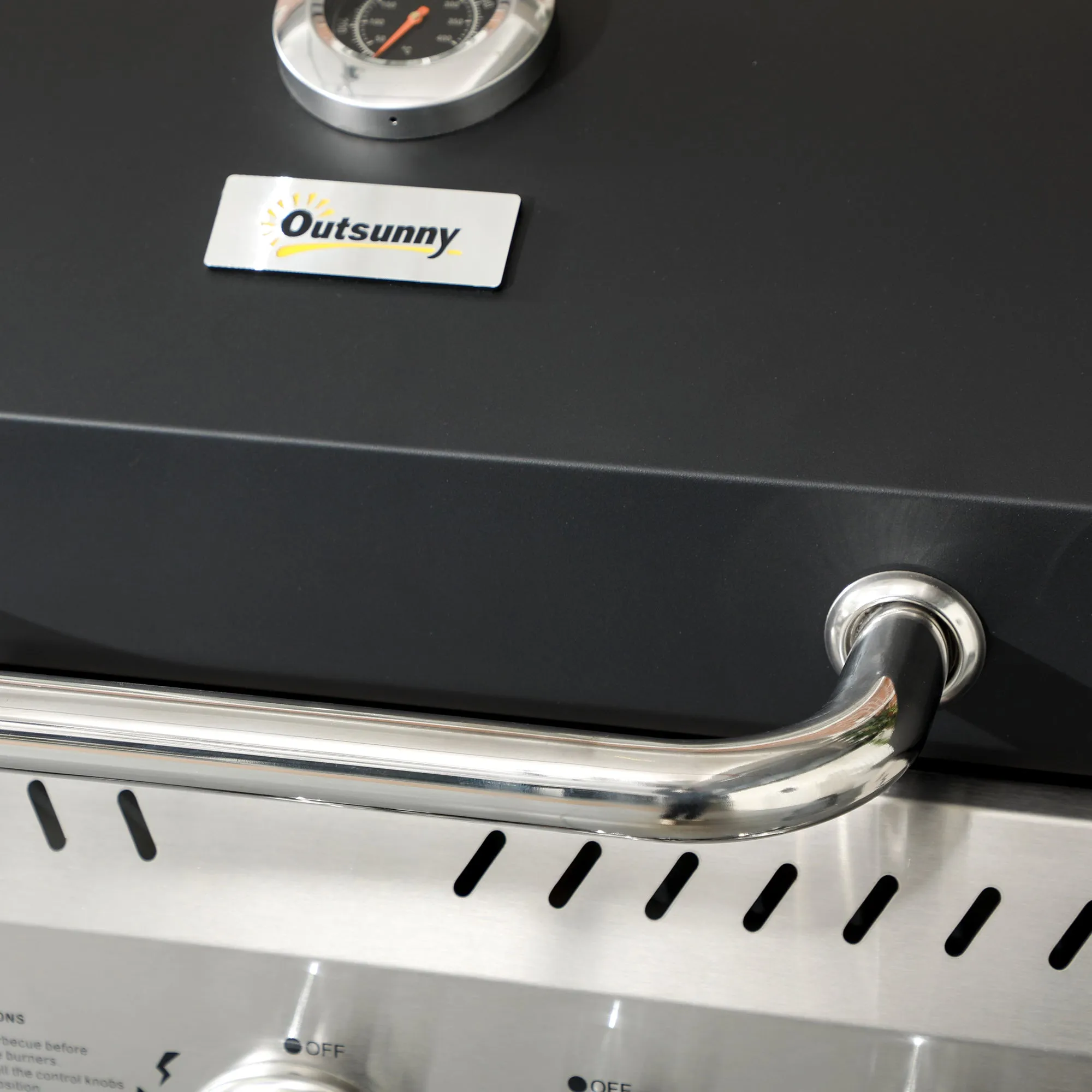 3 1 Gas Burner Grill, 11.5 kW Propane Gas Barbecue BBQ Grill with Wheels, Warming Rack, Shelves, Thermometer, Bottle Opener, Black