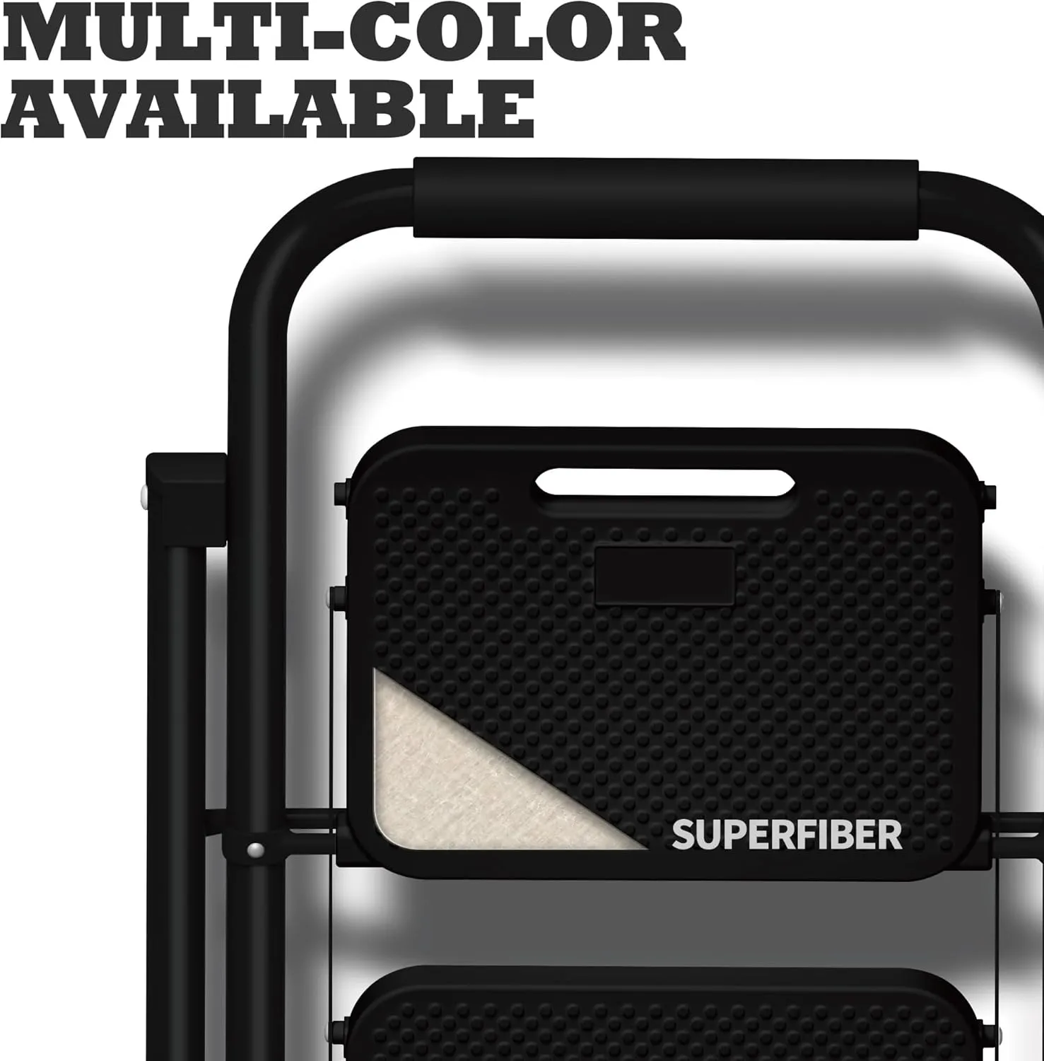3 Step Ladder,Portable Folding Step Stool with Wide Anti-Slip Pedal and Comfort Handgrip,Lightweight 500 lbs Capacity Steel Ladder Multi-Use Household,Office,Library(Black)