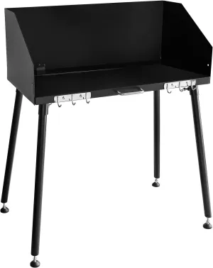30 x 16 Inch Dutch Oven Table, Portable Camp Cooking Table Outdoor Grill Desk, Heavy Duty Carbon Steel Frame for Camping, Picnic, Tailgating, Backyard Cooking
