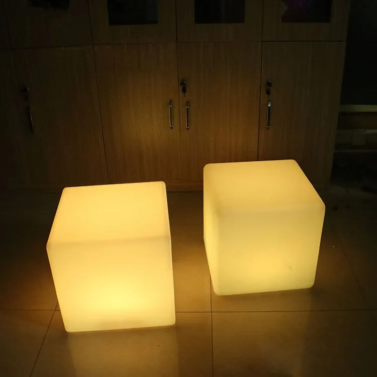 30CM OUTDOOR SOLAR CUBE RGB LED Light Solar & AC Charging W/ REMOTE CONTROL IP65