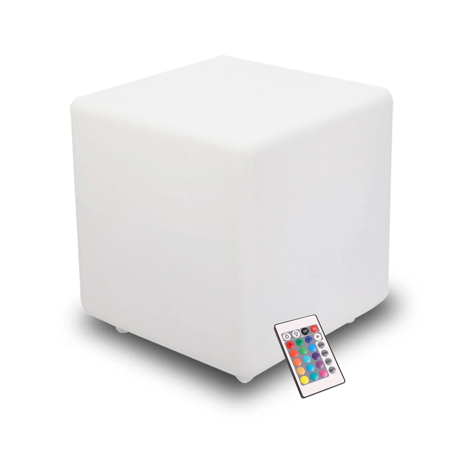 30CM OUTDOOR SOLAR CUBE RGB LED Light Solar & AC Charging W/ REMOTE CONTROL IP65