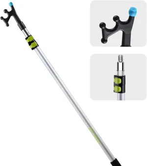 3.1-8FT Telescoping Extension Pole Boat Hook with Rubber Sleeve,Sturdy|Lightweight &Durable,Floating,Aluminum Boat Accessories,Fishing Pole,Boat Cover Support Poles for Docking,Push-Pull and Boating