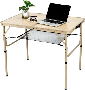 3FT Camping Table 2 Adjustable Height Portable Lightweight Surface Aluminum Fold Up Stand for Picnic,Beach BBQ,Cooking, Outdoor & Indoor
