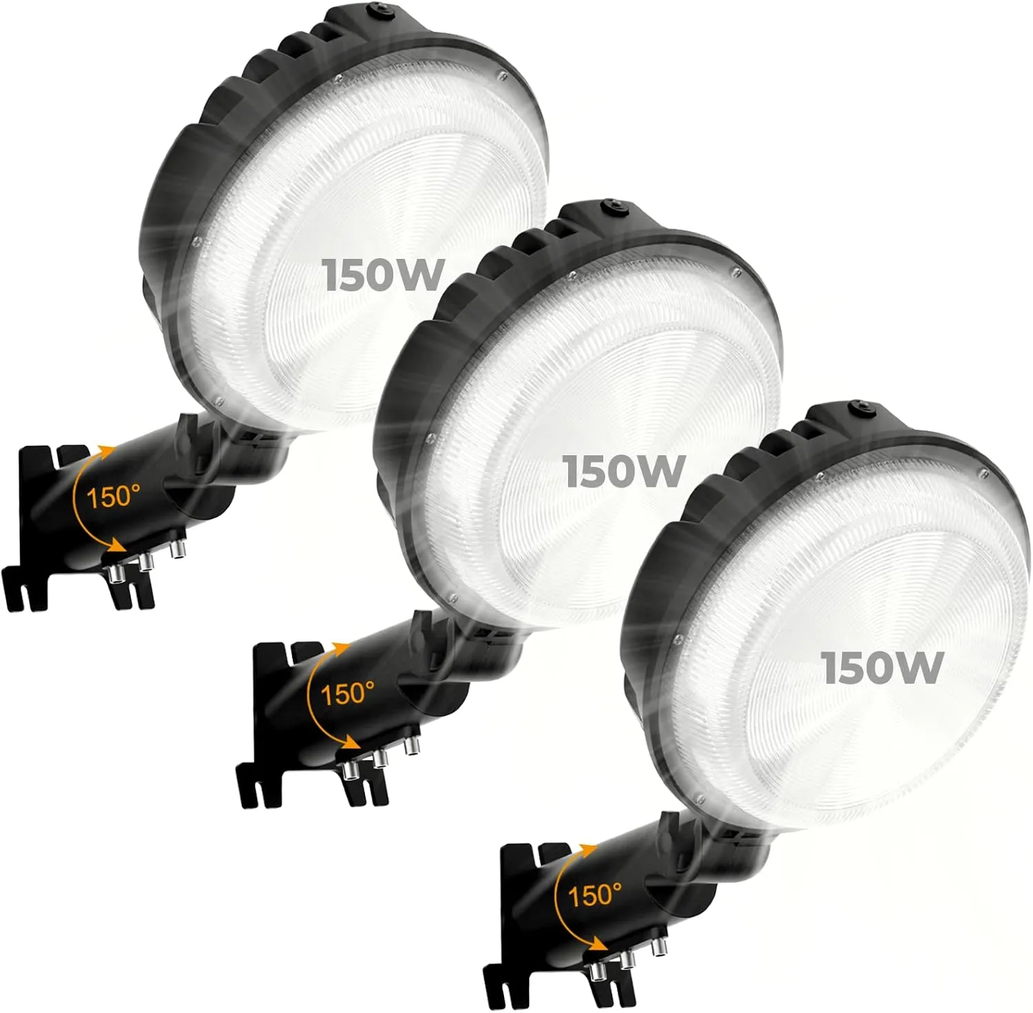 3Packs 150W Barn Light Dusk to Dawn Outdoor Lighting with Adjustable Angle Photocell for Yard/Barn/Farmhouse/Outdoor Security Lighting