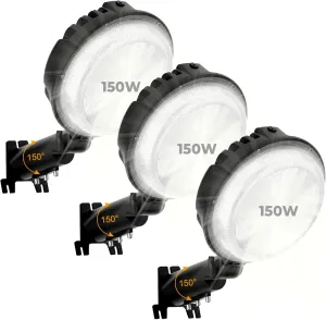 3Packs 150W Barn Light Dusk to Dawn Outdoor Lighting with Adjustable Angle Photocell for Yard/Barn/Farmhouse/Outdoor Security Lighting