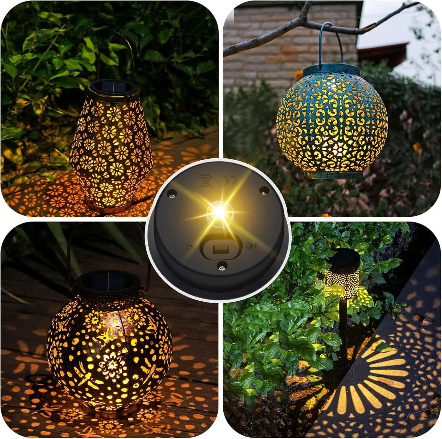 4 Pack Solar Light Replacement Top, Replacement Solar Light Parts for Lantern (Top 3.23 Inch, Bottom 2.83 Inch), Waterproof LED Replacement for Outdoor Garden, Pathway, Yard Lights & Decor