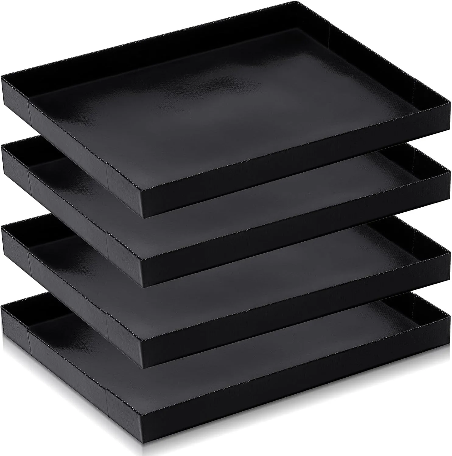 4 Pcs 8.5 x 11.5 x 1 Inch PTFE Solid Oven Basket Non Stick Cooking Basket Cooking Trays for Quick Oven Accessories Baking Chips Chicken Wings Bread Heating