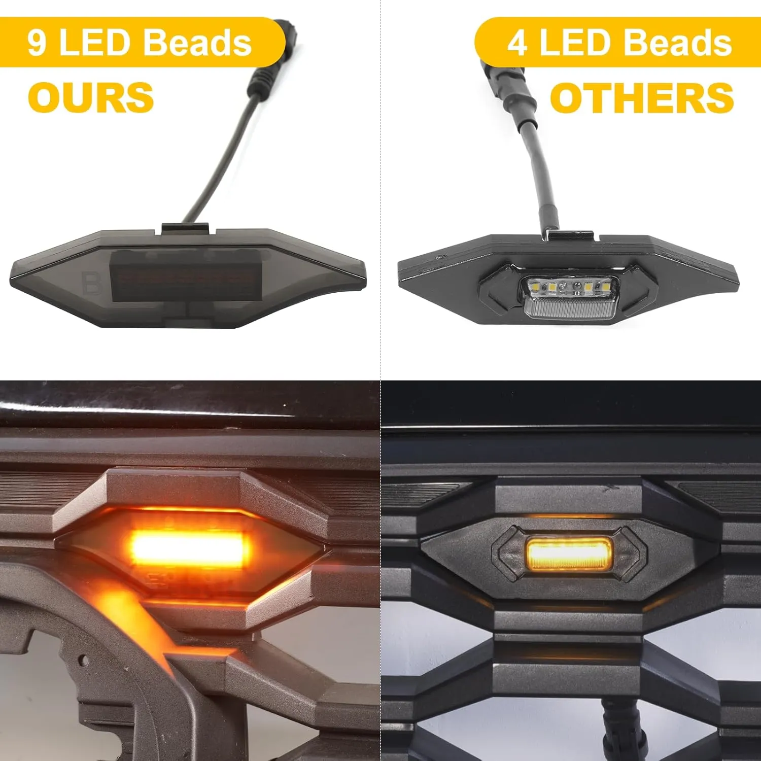 4 PCS Grill Led Lights for 2023 2020 2021 2022 Toyota Tacoma TRD- Off Road Sport sr sr5 Limited Front Grill Rapt0r Lights for Tacoma 9leds Upgraded Brightting Grille Light (Updated-White Lights)