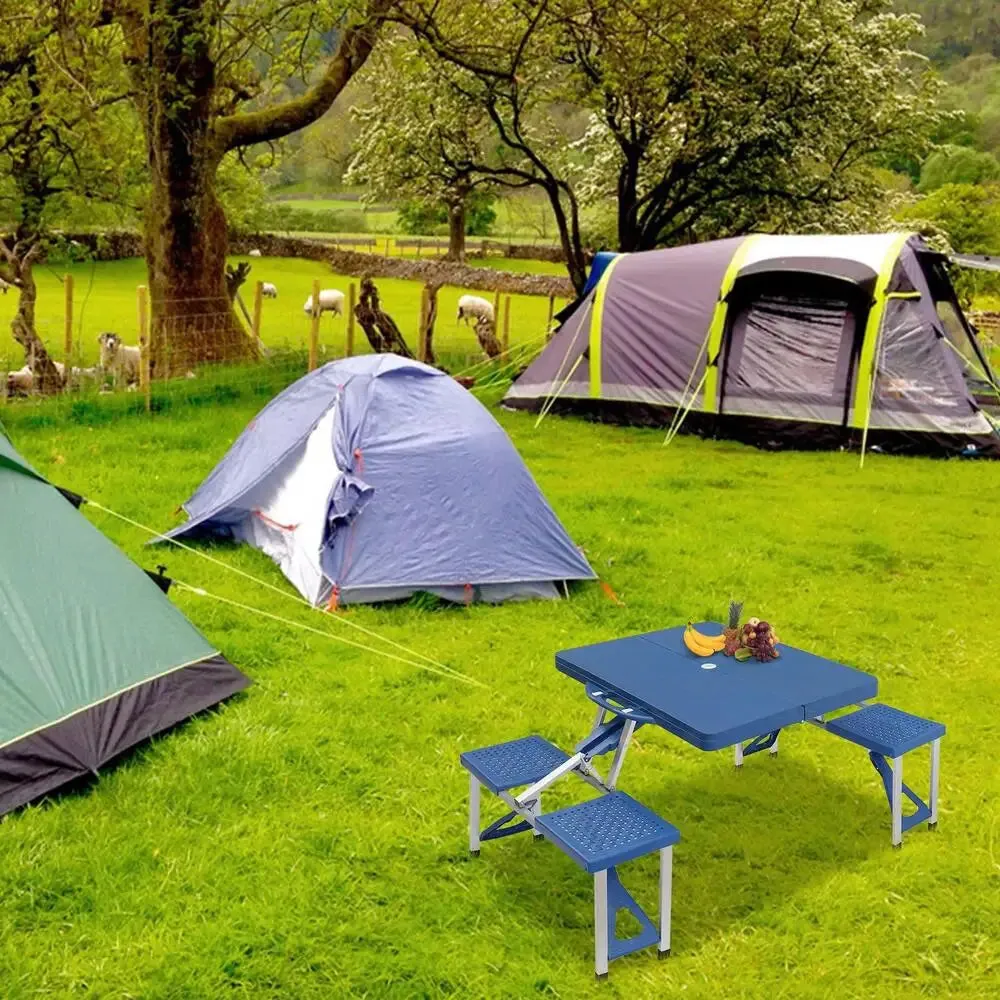 4-Person Camping Table with Folding Chairs