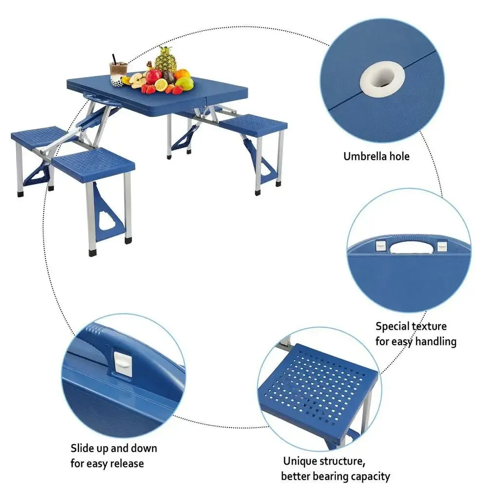 4-Person Camping Table with Folding Chairs