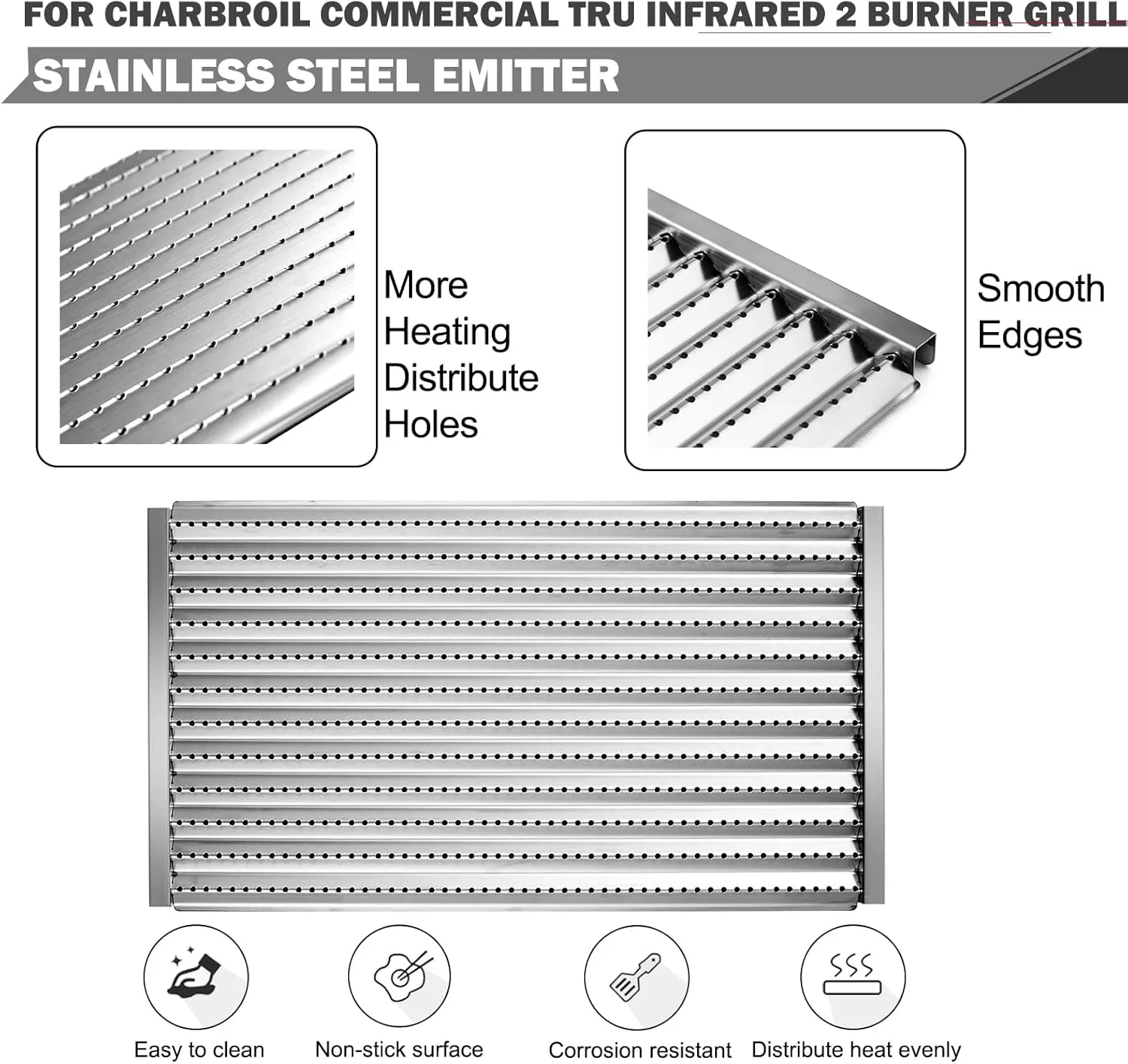 463642316 Grill Emitter Plates for Charbroil Commercial Tru Infrared Grill Replacement Parts G362-2100-W1 Emitter Panel Grates Charbroil 2 Burner Grill Parts 463644220 463675016 463246118 Plates Parts