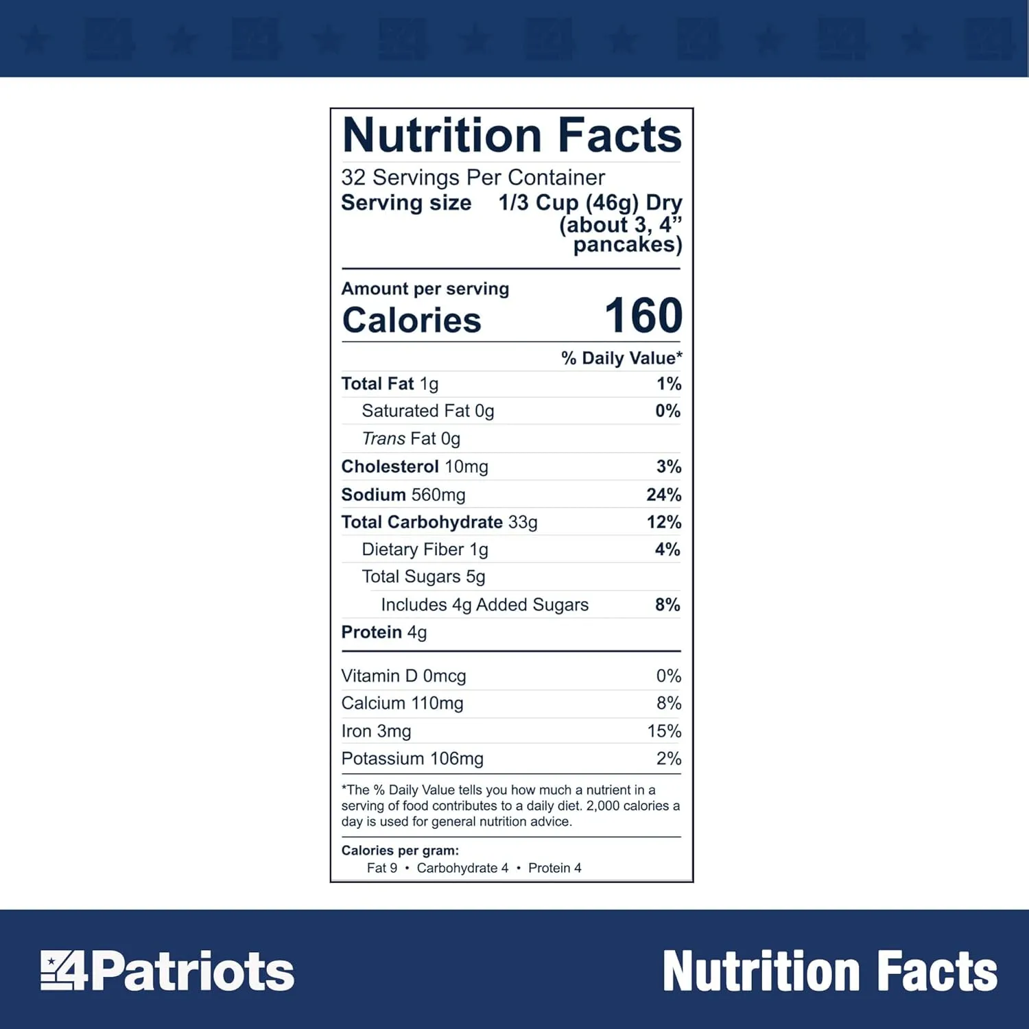4Patriots Buttermilk Pancakes #10 Can: Survival Pancakes Designed to Last 10 Years, 32 Servings