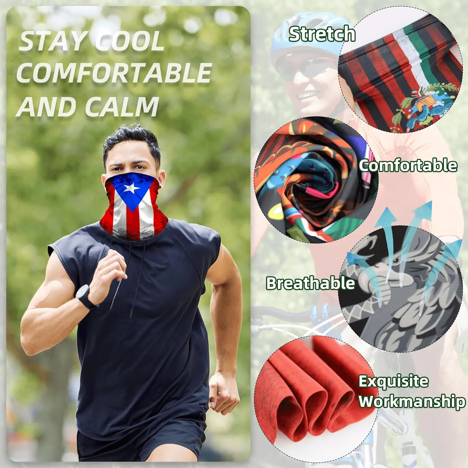 4Pcs Headbands Face Scarf Magic Tube Bandana Headwear Neck Gaiter Balaclava